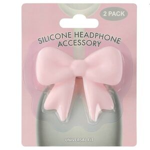 Pink Silicone Headphone Bow Accessory - 2 Pack
